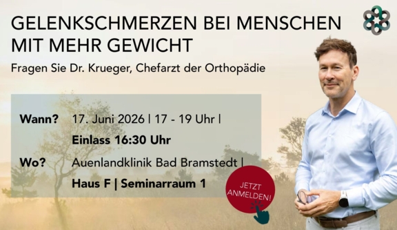 Gelenkschmerzen bei Menschen mit mehr Gewicht. Seminar in der Auenlandklinik