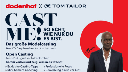 „Cast Me!" 2026: dodenhof sucht neue Gesichter für den Laufsteg – gemeinsam mit Bruce Darnell