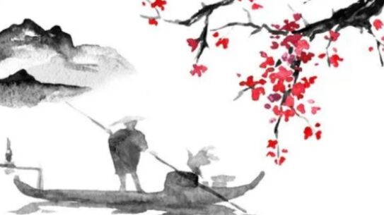 Frühlingswasser und Bambussprössling –  Sumi-e im Frühling