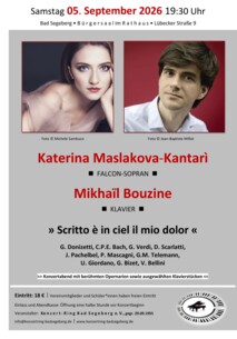 Konzertring startet mit Katerina Maslakova-Kantarì und Mikhaïl Bouzine in die Saison
