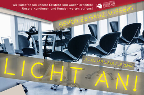 Aktion der Friseure „Licht an, bevor es ganz ausgeht!“