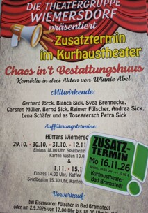 „Chaos in’t Bestattungshuus“ mit der Theatergruppe Wiemersdorf