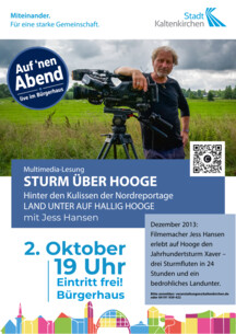 „Sturm über Hooge“ Neue Kulturreihe startet im Bürgerhaus