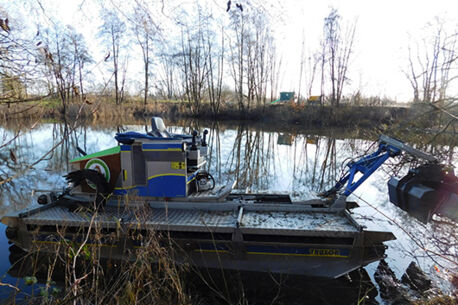 Arbeiten am Regenklärbecken 8 „Radensweg“