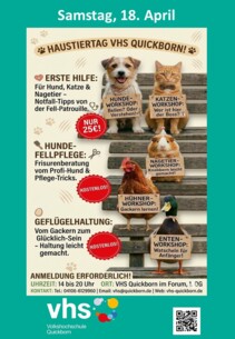 Einladung zum großen Haustiertag bei der VHS-Quickborn