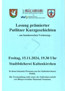 Lesung von Putlitzer Kurzgeschichten am 15.11.2024