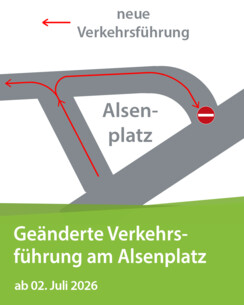 Bushaltestelle am Alsenplatz wird barrierefrei umgebaut – Verkehrsführung ändert sich