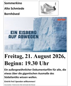 Sommerkino in der Alten Schmiede Bornhöved: „Ein Eisberg auf Abwegen“