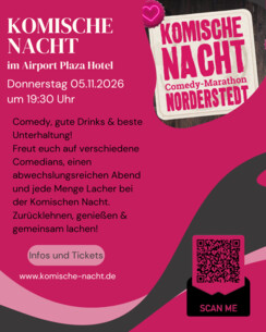 „Komische Nacht" bringt Comedy-Marathon ins Airport Plaza Hotel