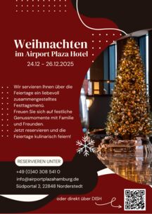 Festliche Weihnachtstage im Airport Plaza Hotel: Kulinarische Highlights im Restaurant Blue