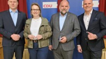 (vlnr.) Patrick Pender MdL, Melanie Bernstein MdB, Lars Krückmann und Patrick Seidel