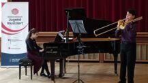 Martha und Elias Lampe beim Vortrag in Wuppertal
