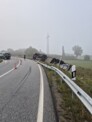 Stundenlange Bergung - Sattelzug mit Schweinehälften umgekippt