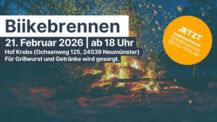 Traditionelles Biikebrennen auf Hof Krebs in Neumünster