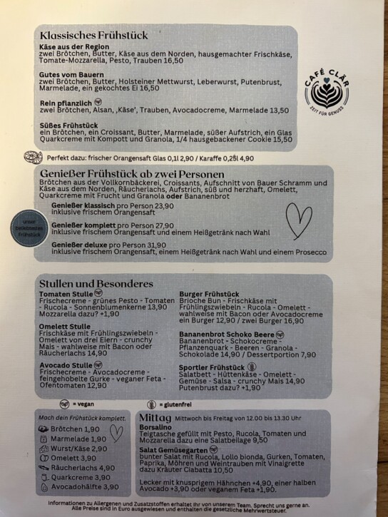 Die Bewertungen stimmen: Das Frühstück im Café Clär ist einfach Spitzenklasse!