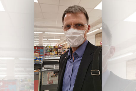 Aufruf zum Mund-Nase-Maske tragen 