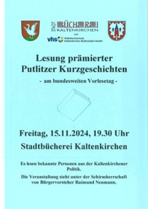 Lesung von Putlitzer Kurzgeschichten am 15.11.2024