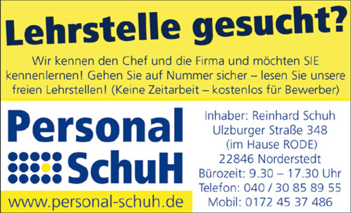 Augen auf beim „Lehrstellenkauf“!