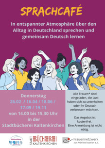 Gemeinsam Deutsch lernen im Sprachcafé in Stadtbücherei