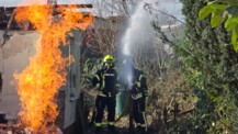 Meterhohe Flammen nach Beschädigung einer Gasleitung