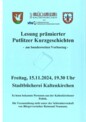Lesung von Putlitzer Kurzgeschichten am 15.11.2024